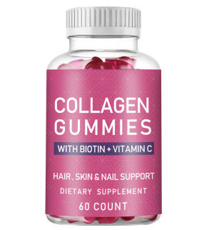 Oem Hot Selling Collagen Gummy Private Label Organic Vegan Collagen Biotin Gummy For Hair Growth Stronger Nails And Skin