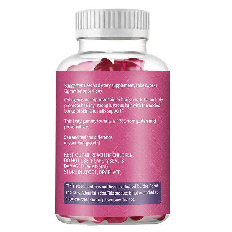 Oem Hot Selling Collagen Gummy Private Label Organic Vegan Collagen Biotin Gummy For Hair Growth Stronger Nails And Skin
