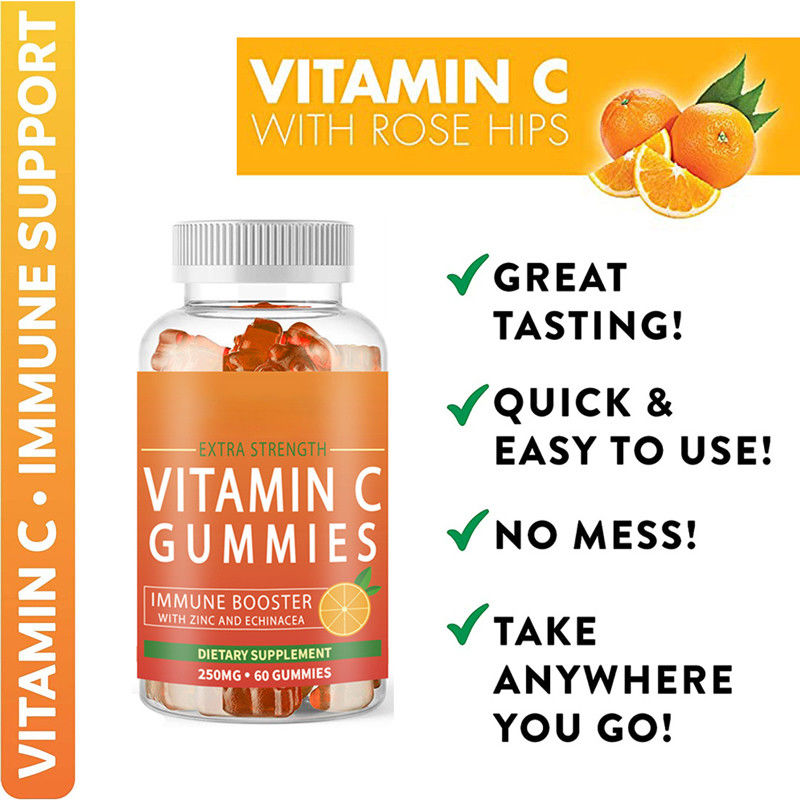 Oem Private Label Vitamin And Supplements Vitamin C Gummies For Skin Whitening And Immunity Enhancement