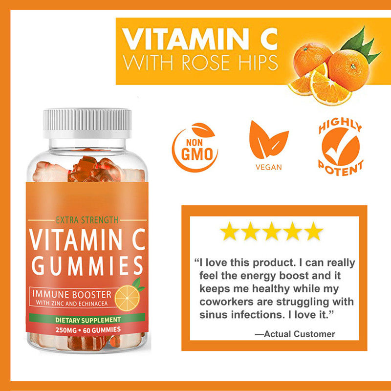 Oem Private Label Vitamin And Supplements Vitamin C Gummies For Skin Whitening And Immunity Enhancement