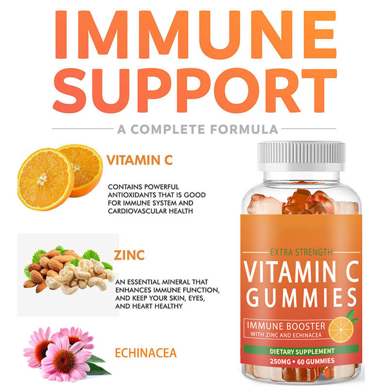 Oem Private Label Vitamin And Supplements Vitamin C Gummies For Skin Whitening And Immunity Enhancement