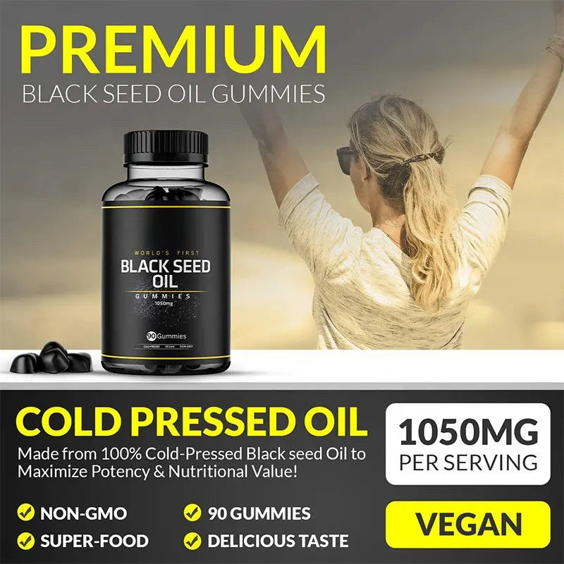 Oem Customized Immune Support Joints Digestion Skin Glow Hair Nails Skin Black Seed Oil Gummies