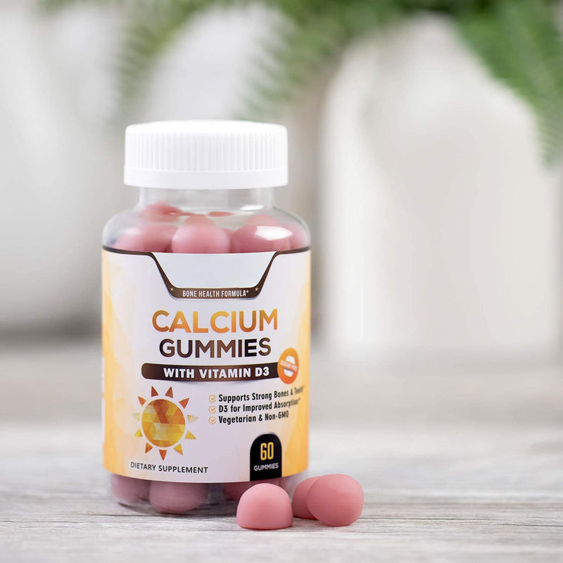 Oem Private Label Vegan Gummy Candy Calcium And Vitamin D3 Gummies For Adults Support Healthy Bone And Teeth