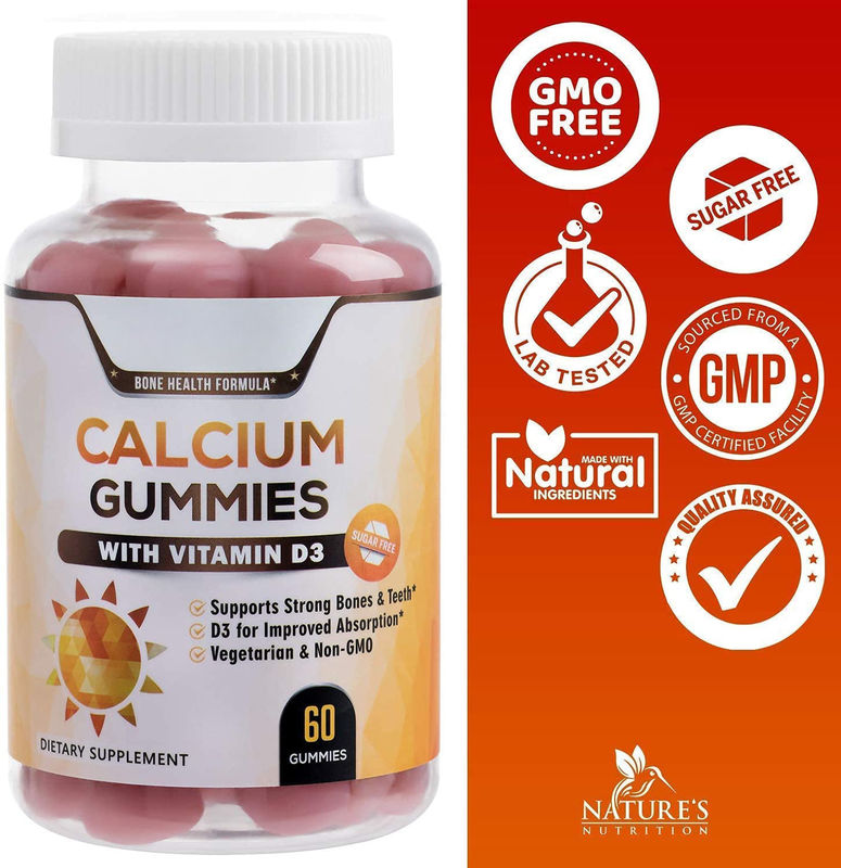 Oem Private Label Vegan Gummy Candy Calcium And Vitamin D3 Gummies For Adults Support Healthy Bone And Teeth