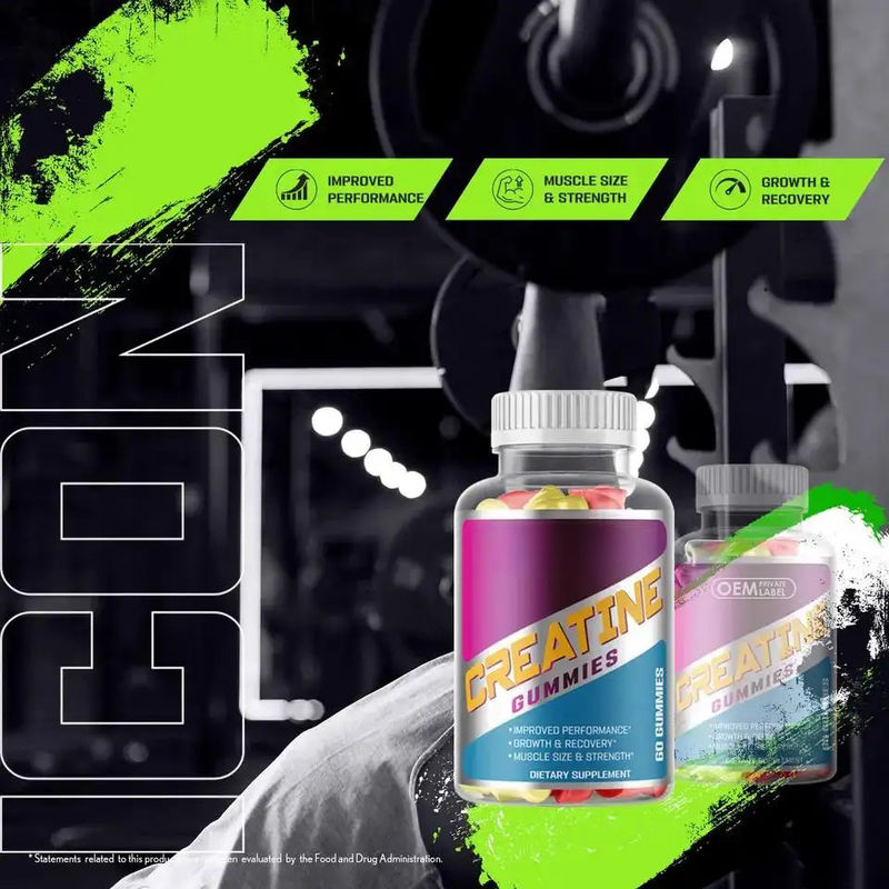 Private Label Vegan Supplements Bcaa Creatine Monohydrate Gummy Pre Workout Energy Creatine Gummies