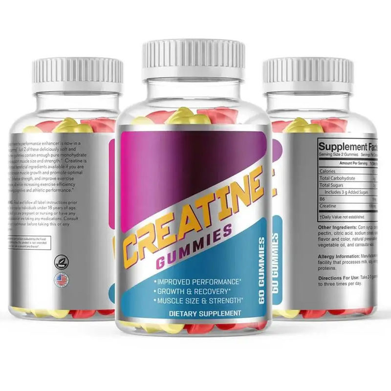 Private Label Vegan Supplements Bcaa Creatine Monohydrate Gummy Pre Workout Energy Creatine Gummies