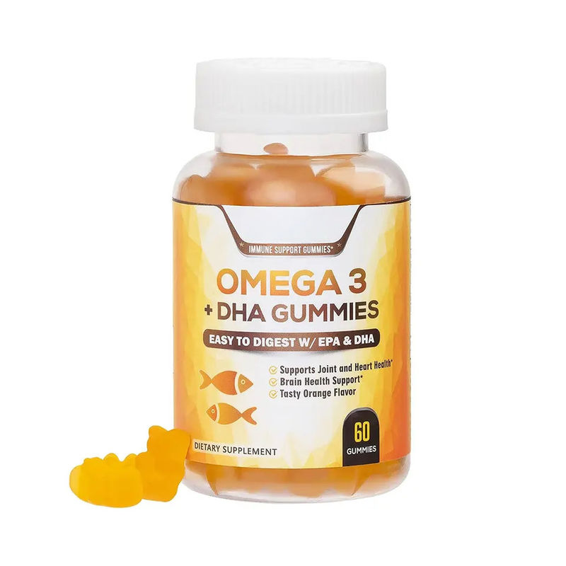 Private Label Vegan Kids Dha Gummy Candy Supplements Brain Support Intelligence Booster Fish Oil Omega 3 Gummies