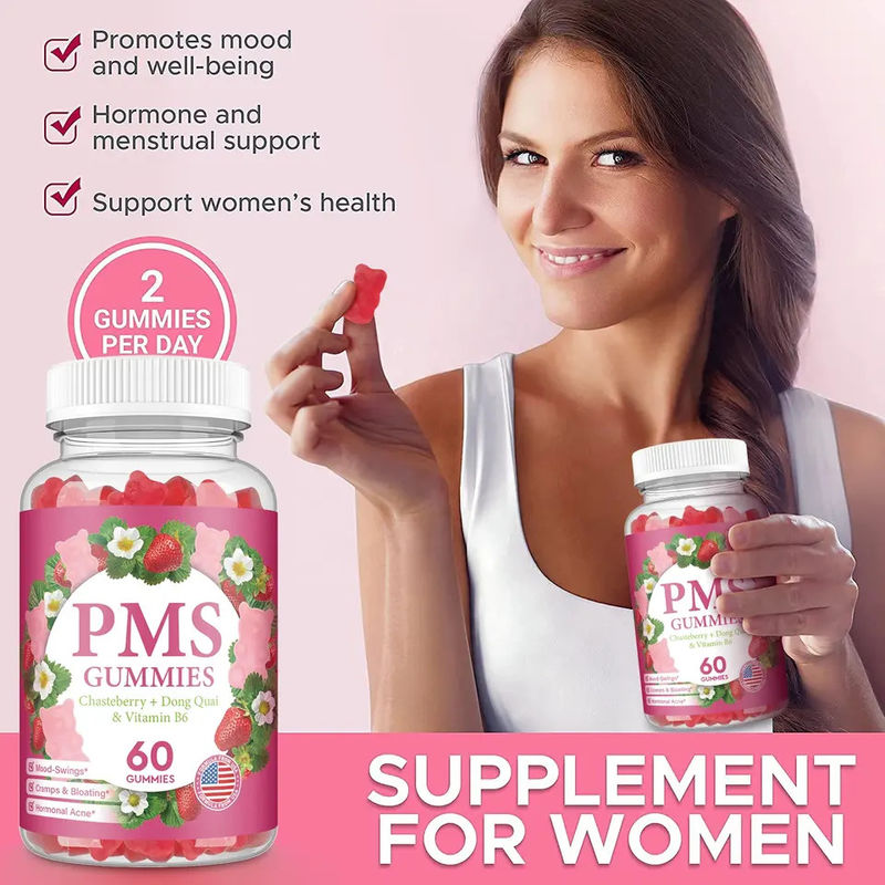Sugar Free Gummies Period Relief Hormone Balance Pms Gummies For Relief Women's Menstrual Pain Pms Support Gummies