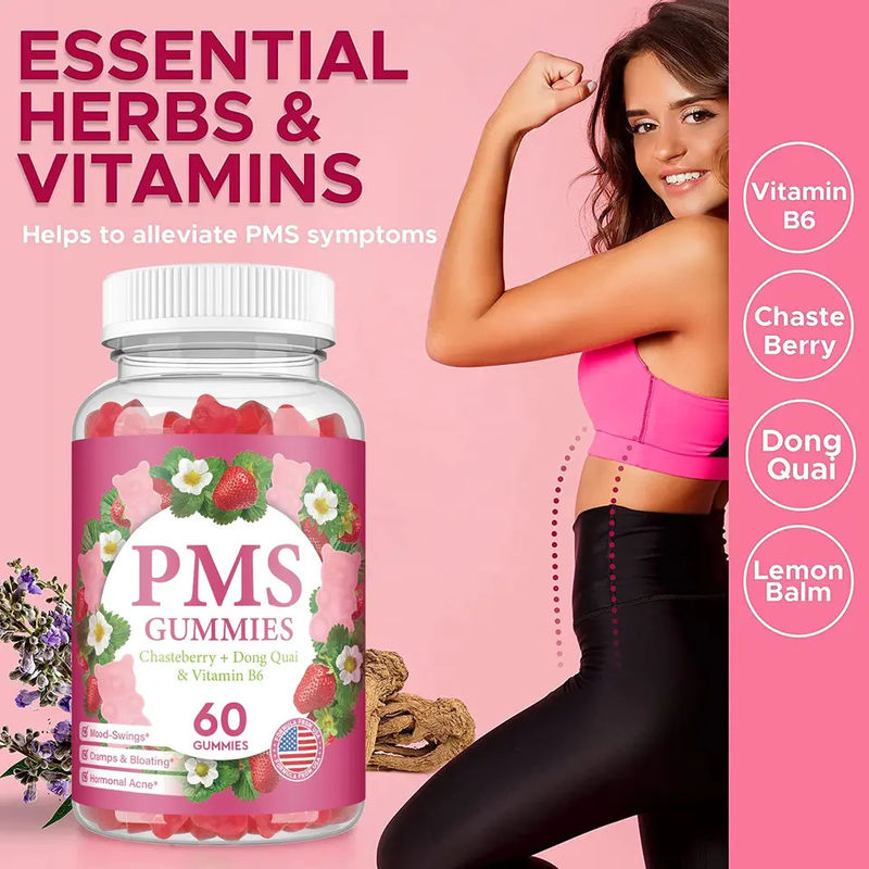 Sugar Free Gummies Period Relief Hormone Balance Pms Gummies For Relief Women's Menstrual Pain Pms Support Gummies