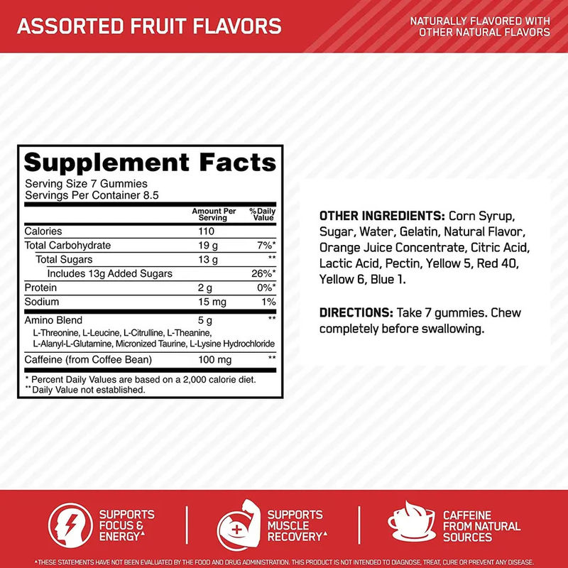 Oem Supports Energy Muscle Recovery Amino Energy Gummies Supplement For Anytime Energy