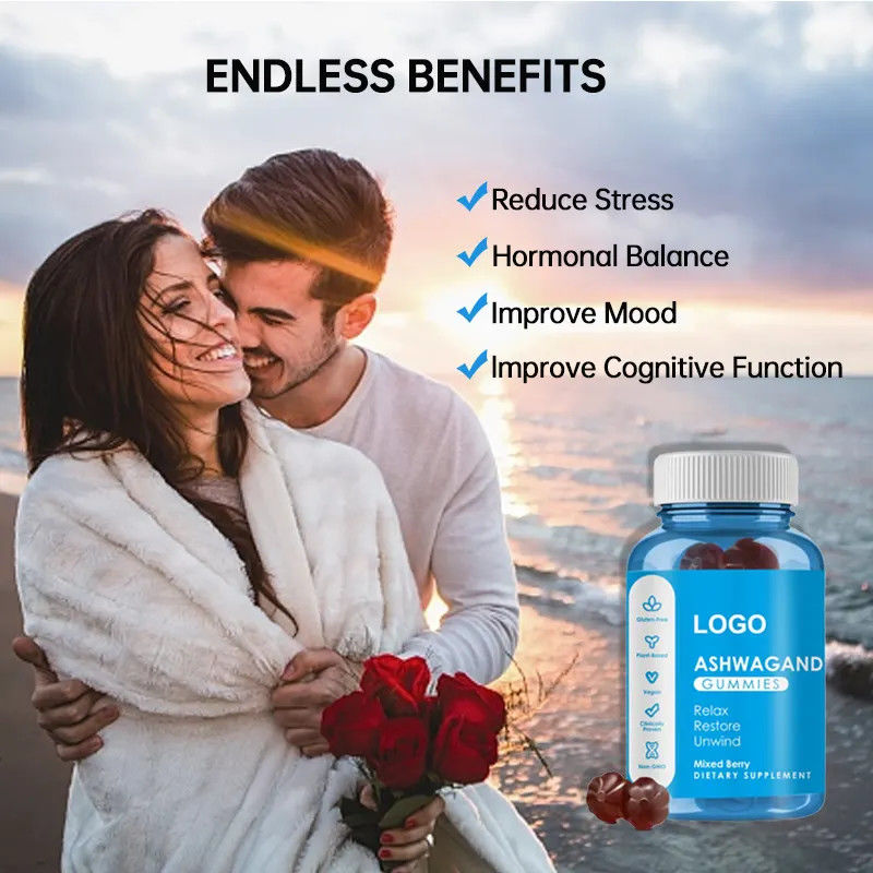 Custom Gummy Candy Ashwaganda Gummies Healthcare Supplements For Enhance Immunity And Good Sleep