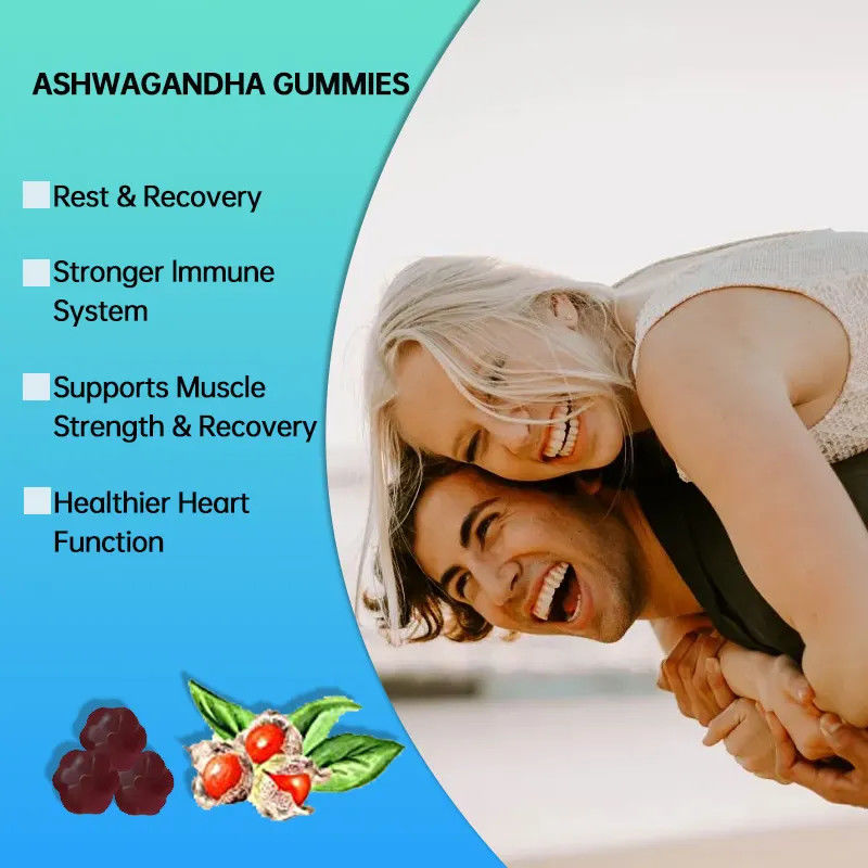 Custom Gummy Candy Ashwaganda Gummies Healthcare Supplements For Enhance Immunity And Good Sleep