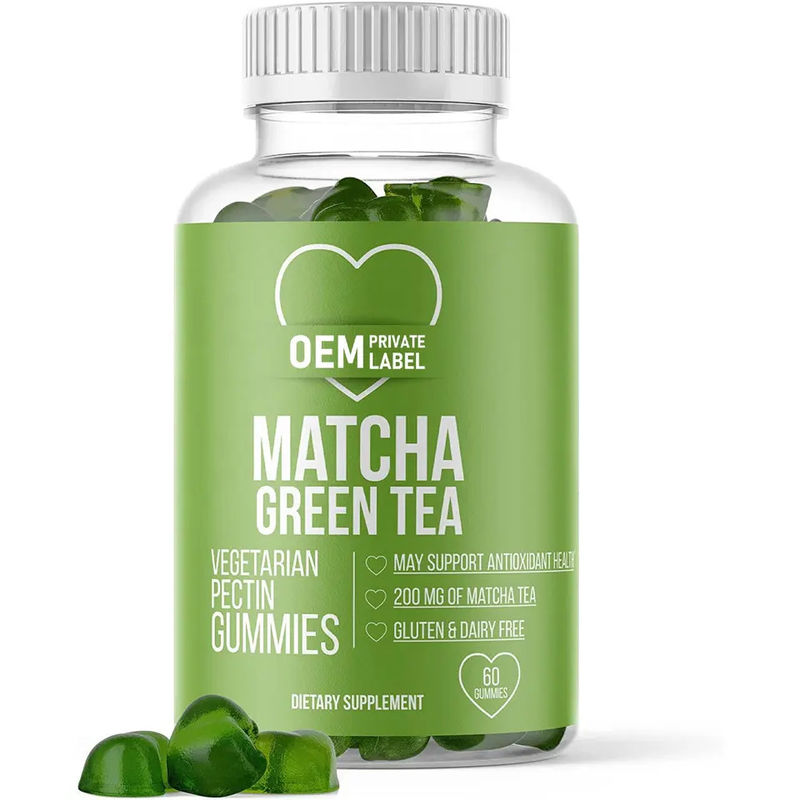 Organic Matcha Gummy For Healthy Digestion&antioxidant Support Vegan Matcha Green Tea Gummy For Detox & Cleanse And Heal