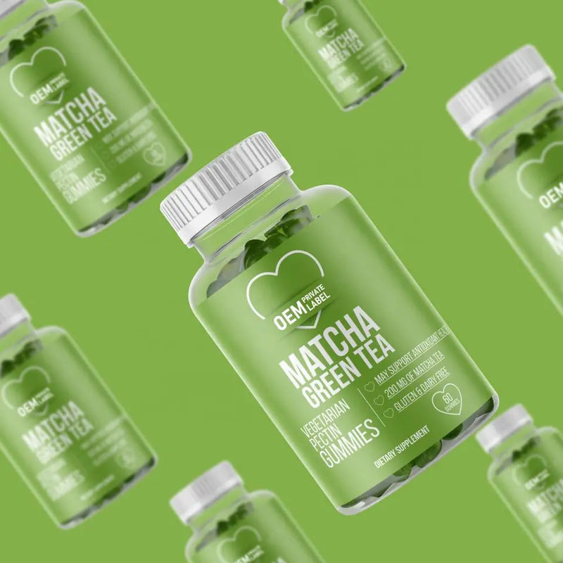 Organic Matcha Gummy For Healthy Digestion&antioxidant Support Vegan Matcha Green Tea Gummy For Detox & Cleanse And Heal