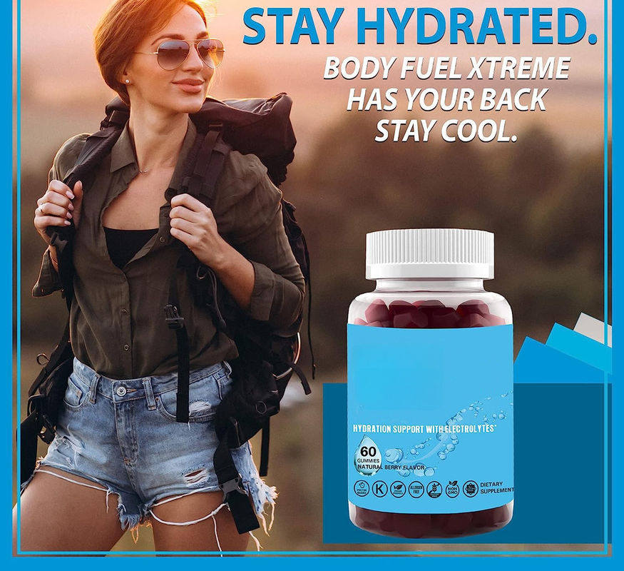 Oem Hydration Electrolyte Gummies Natural Berry Flavor Electrolyte Health Support Vegan Gluten Free Non Gmo Halal Pectin