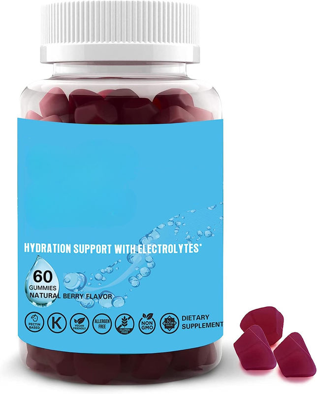 Oem Hydration Electrolyte Gummies Natural Berry Flavor Electrolyte Health Support Vegan Gluten Free Non Gmo Halal Pectin