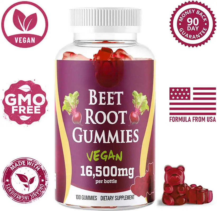 Oem Private Label Sugar Free Organic Beet Root Gummies For Heart Health Energy Boost Blood Pressure Support