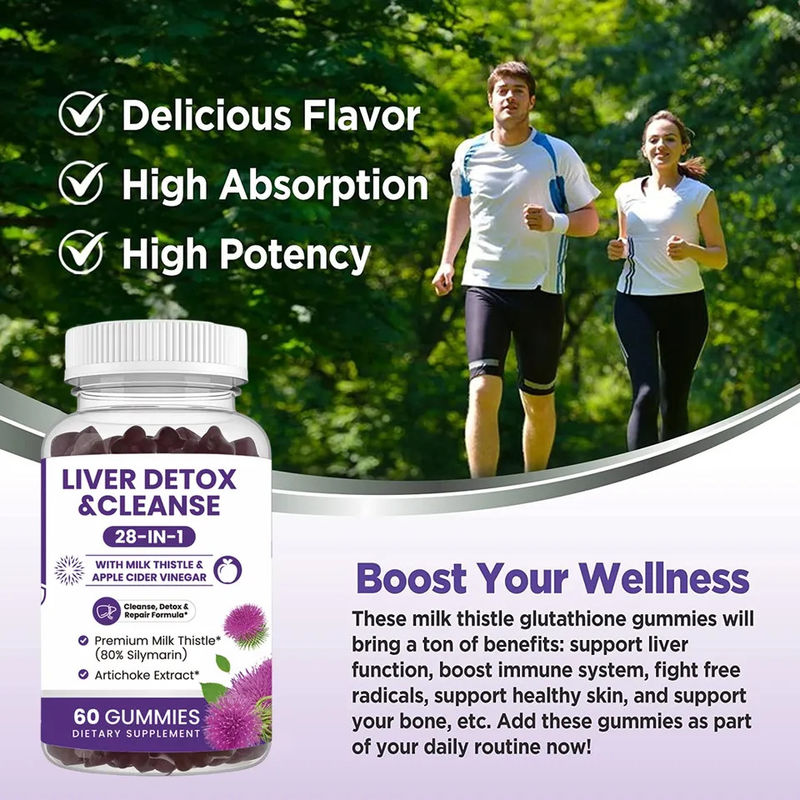 Oem Private Label Milk Thistle Extracts Vegan Detox Liver Detox Gummy Candy Milk Thistle Gummie