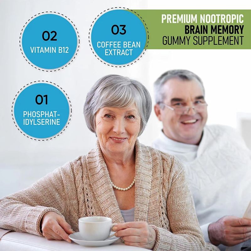 Oem Private Label Vegan Gummy Candy Focus Enhance Memory Nootropics Brain Booster Supplement Nootropic Gummies