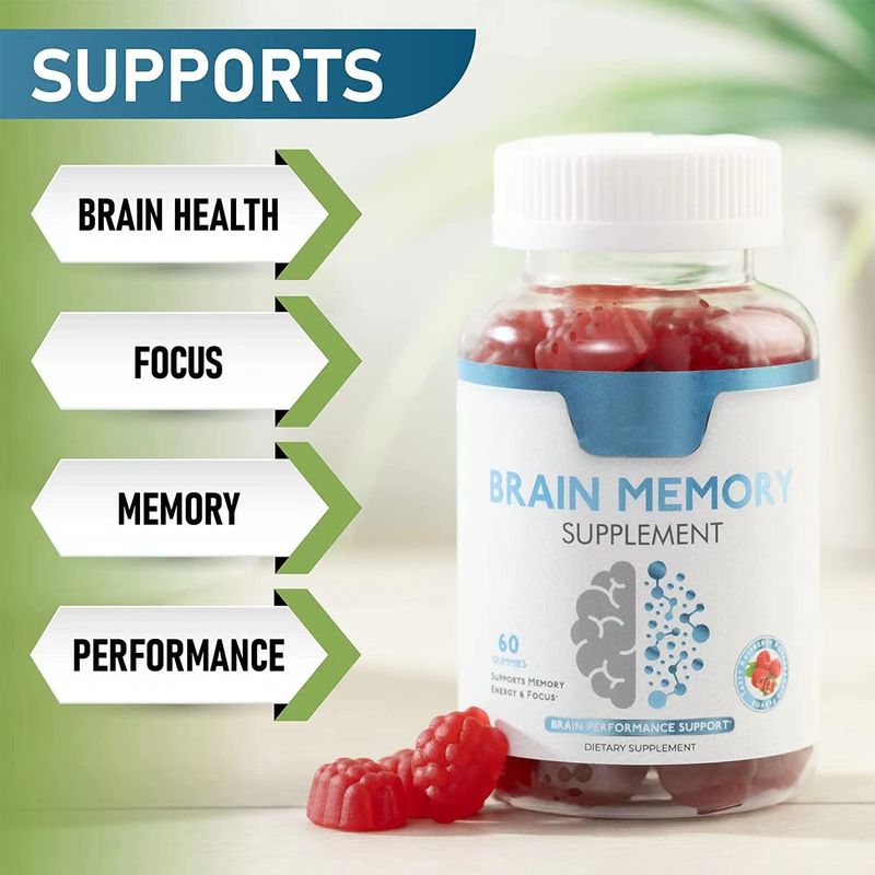 Oem Private Label Vegan Gummy Candy Focus Enhance Memory Nootropics Brain Booster Supplement Nootropic Gummies