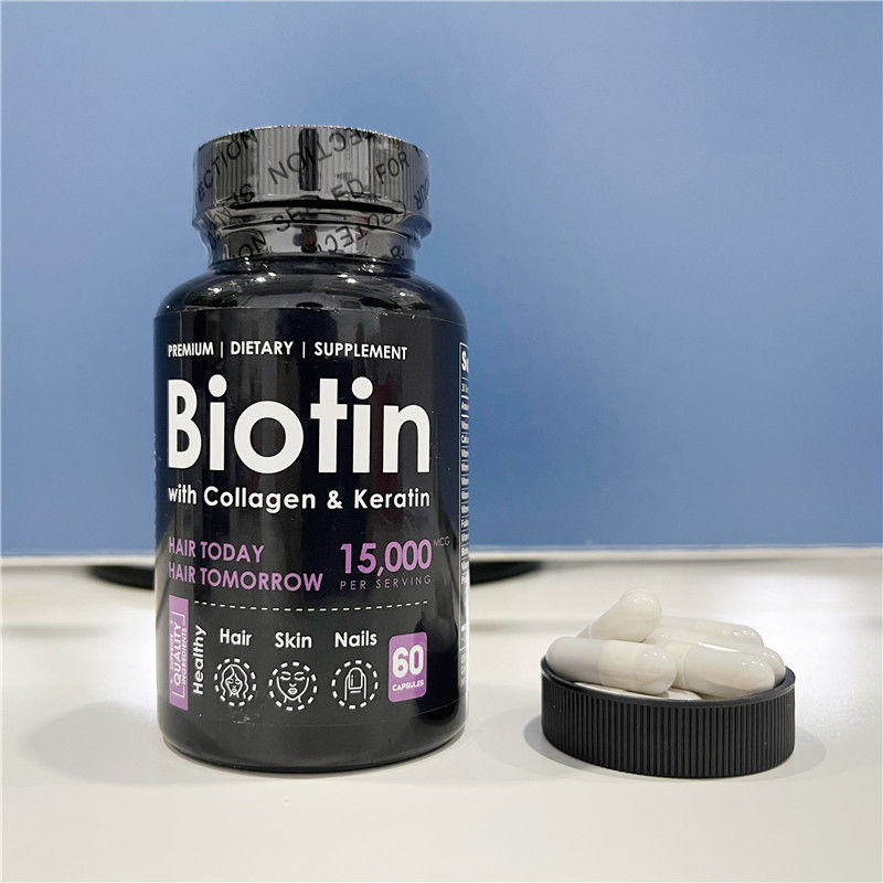 Oem Private Label Hot Selling Hair Skin And Nails Supplements Collagen And Keratin Biotin Softgel Capsule