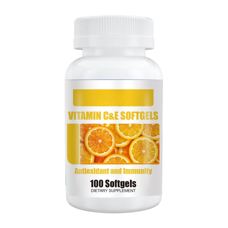 Oem Private Label Customized Halal Vitamin E Softgels Enhance Immunity Vitamin C + Vitamin E Capsules For Skin Whitening