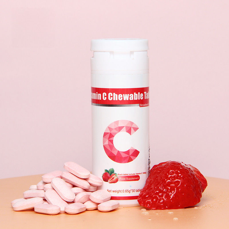 Oem Private Label Skin Whitening Immunity Supplements Custom Vitamin C 100mg 500mg Chewable Tablets