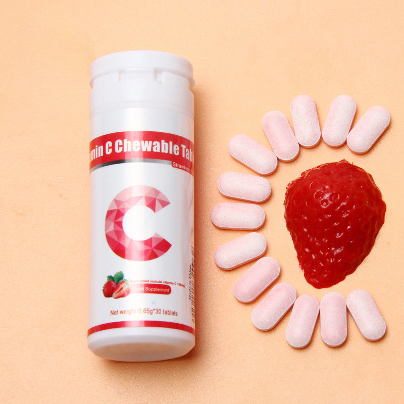 Oem Private Label Skin Whitening Immunity Supplements Custom Vitamin C 100mg 500mg Chewable Tablets