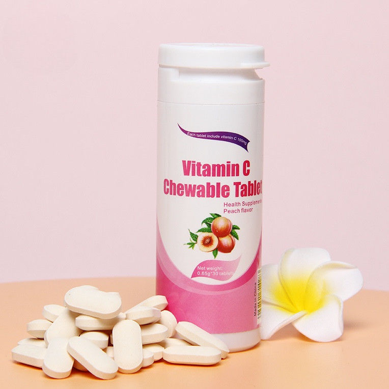 Oem Private Label Skin Whitening Immunity Supplements Custom Vitamin C 100mg 500mg Chewable Tablets