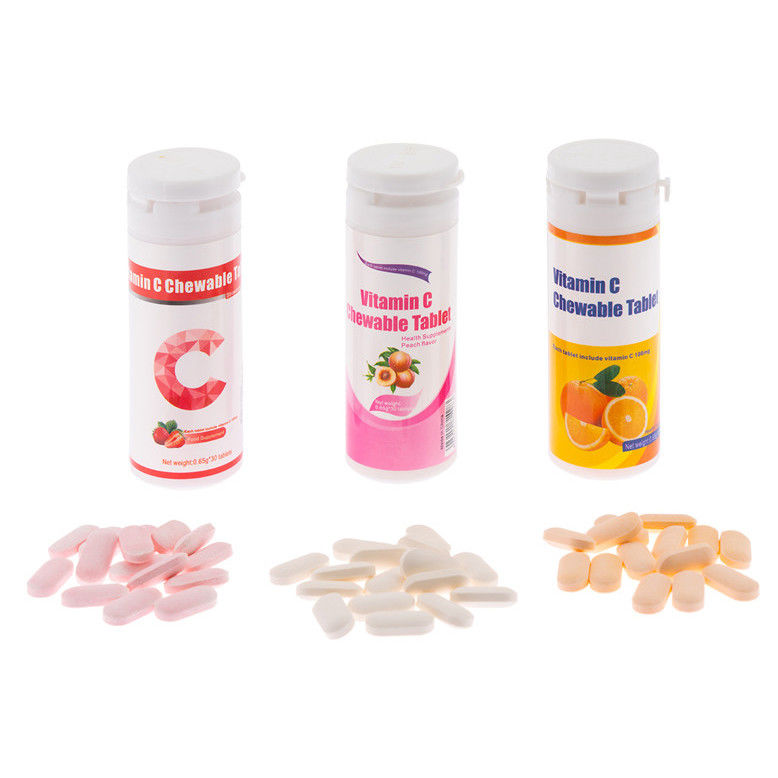 Oem Private Label Skin Whitening Immunity Supplements Custom Vitamin C 100mg 500mg Chewable Tablets